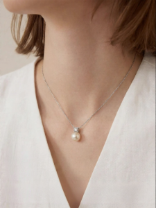 YISHU | Pearl Silver Necklace
