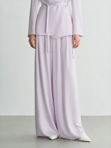 Womens Autumn Winter Loose Straight Pants Acetate Satin