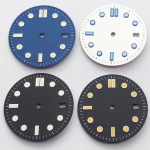 RICHUS NH35 Watch Dial Black 31mm Watch Dial Green Luminous Fit NH34 NH35 NH36 Movement Watch Accessories