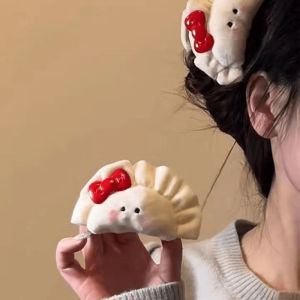 Bows Blush Dumplings Grip Female Cute Stay Germination Clip Back Head Updo Shark Clip Duckbilled Headdress