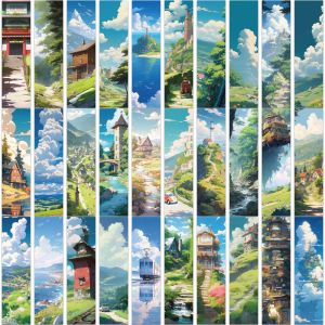 Miếng Dán Sách Phong Cảnh Hoạt Hình Anime 60 Chiếc Thiết Kế Phong Cách Nhật Bản Mùa Xuân Tươi Mới Cảm Giác Cao Cấp Mùa Xuân Tươi Mới