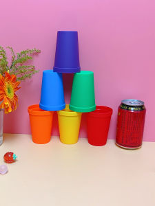 Cốc Nhựa 230ml Xếp Chồng Cho Trẻ Mẫu Giáo Đồ Chơi Giáo Dục Đồ Diễn Xuất Hương Thơm Lúa Gạo Cốc Đựng Đồ Dùng Vệ Sinh Cá Nhân