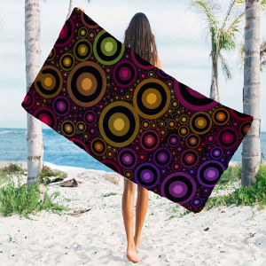 Color Rings Quick Drying Microfiber Beach Towel Lightweight for Swimming Camping Yoga - Bath Towel