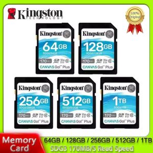 Kingston SD Card 64GB 128GB 256GB 512GB 1TB SDG3 Memory Cards Up to 170MB/s Read V30 U3 Flash Card C10 High Speed 4K For Camera