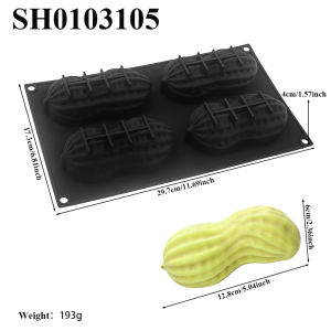 1 or 4-Cell Peanut Design Food Grade French Mousse Cake Mould Silicone Chocolate Mold Kitchen Dessert Bakeware Pastry Tools