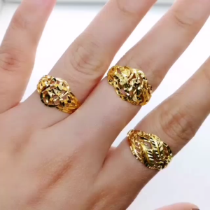 Yon Hing Cincin Lintah Kerawang Pelbagai Design Saiz 12 12.5 13 14 14.5 15 17 19.5 Emas 916