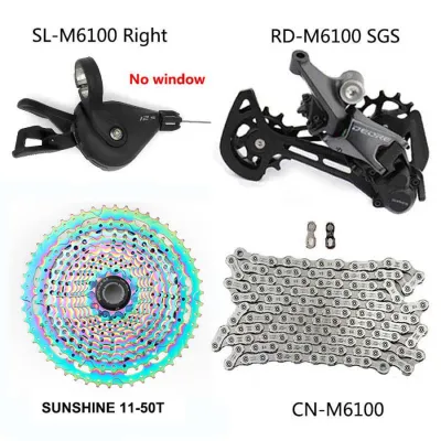 SHIMANO | Shimano Deore M6100 1x12 Speed Derailleurs Groupset 12S Right Shift Lever Rear Derailleur CN Chain Sunshine Cassette 46T 50T 52T