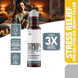 Stress Relief Essential Oil Roller Blend - Bergamot Ylang-Ylang & Frankincense 10ml