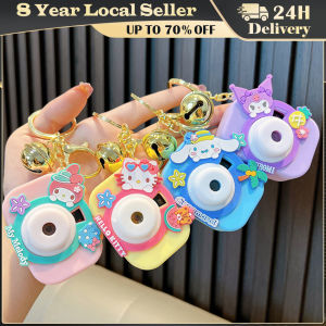 Kawaii Sanrio Anime KT Cat Cinnamoroll Projection Camera Keychain Kuromi My Melody Cartoon Schoolbag Pendant