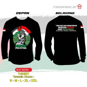 KAOS SAVE PALESTINA VOL.2 (tebal bahan combed 24s)