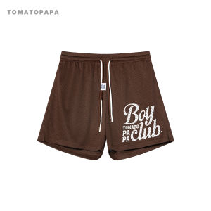 TOMATOPAPA | Summer Men Retro Style Loose Waist Shorts Letter Print
