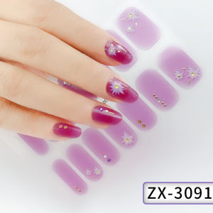 ZX 5D Imitation Diamond Nail Sticker Full Paste Ice Transparent Crystal Nail Oil Film Three-Dimensional Long-Lasting Phototherapy Wear Nail Stickers