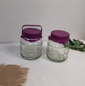โหลแก้ว 1 ลิตร โหลดองผัก โหลดองยา โหลดองไข่เค็ม ฝาสีม่วง โหลแก้วมีฝาปิด ฝาปิดสนิท น้ำไม่ซึม