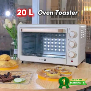 POWER PH 20L Electric Oven Toaster White Mini Oven Triple Knobs Upper And Lower Heating Tubes Independent Temperature Control Compact Kitchen Oven