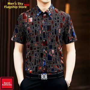 Menstiakon | Fashionable Summer Lace Golden Velvet Dad Floral Shirt