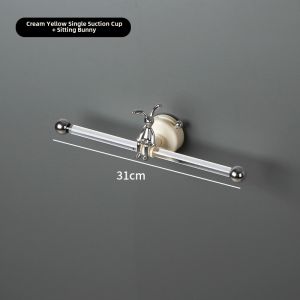 Acrylic Bathroom Towel Rack Suction Cup Toilet Bath Towel Storage Shelf Wall Mounted Towel Bar Household Personal Cleaning Tools