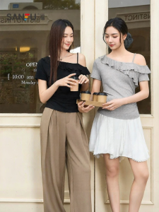 SANFU | Womens Pure Color T-Shirt Elegant Design