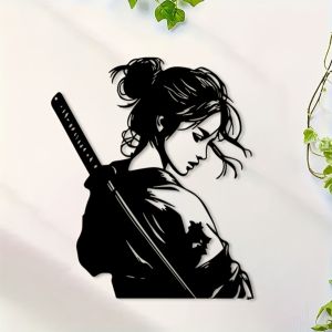 CIFbuy | Tranh Treo Tường Bằng Kim Loại Hình Nữ Samurai Nhật Bản Trang Trí Phòng Khách - Đồ Trang Trí Nhà Cửa Theo Chủ Đề Nhật Bản Độc Đáo