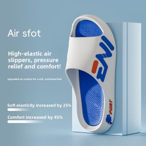 Mens Summer Slippers Breathable Outdoor Wearable Beach Sandals Anti-Slip Home Bathroom Slippers Trendy Flat Sandals