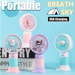 Melody Handheld Mini Fan Durable USB Rechargeable Kawaii with Stand Personal Fan