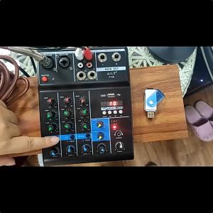 Wuzhi Audio | AUDIO 4  Saluran Profesional Mixer Portabel Konsol Suara Input Komputer 48V Daya Siaran Langsung A4 PK TEYUN JIY