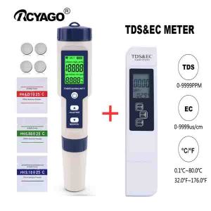 【สปอตกรุงเทพ】 RCYAGO 5 In1เครื่องวัดค่าPHและเครื่องวัดสารละลายPH/TDS/EC/ความเค็ม/แสงพื้นหลังอุณหภูมิ