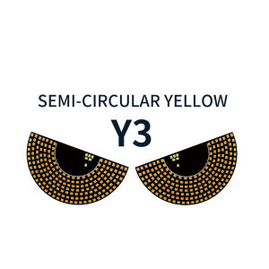 Car LED Devil‘s Eyes Front Rear Window Expression Light Half Circle/Triangle Matrix Panel Warning Light Signal Decorative Lamps