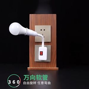 E27 Light Bulb Holder Screw Socket In-line Adjustable Extension Lamp Socket Flexible Rod Adapter with Switch Bendable