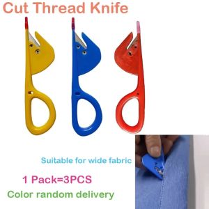 (1Pack)=3Pcs Plastic Handle Craft Thread Cutter Knife Seam Ripper Stitch Unpicker Sewing Tool Curtain Garment