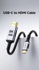 Hagibis | Hagibis USB C to HDMI Cable Type-C to HDMI 2.1 8K Video Soft Cable Phone Laptop to TV Monitor 4K240Hz for Phone Tablet Projector