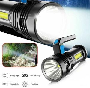 Senter Multifungsi Senter Cob Luar Ruangan Jarak Jauh Baterai Tahan Lama Lampu Portabel Isi Ulang