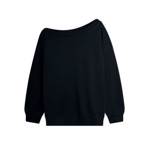 VKSOD | Black Fashionable Long Sleeve Short Half Skirt Two Piece Set Womens Autumn New Style Elegant Fashion Shoulder Slanting Top