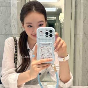 For Blue Striped Dog Suitable for Huawei MATE70PRO Card Case Mobile Phone Case P80/P70P80PROPLUS h260705