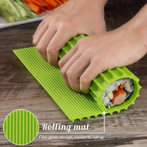 Easy Sushi Maker – Non-Stick Tritan Rolling Mat for Perfect Homemade Sushi Seaweed Rice Balls Ideal for Parties