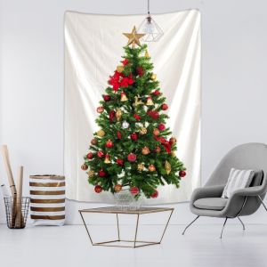 VIKAMA Christmas Tree Decorative Tapestry Living Room Bedroom Hallway Festive Wall Decoration Backdrop Room Decor