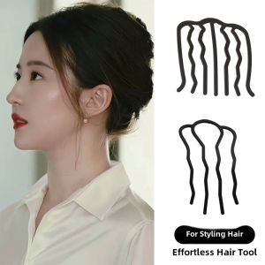 2025 New Lazy Girl Bun Headband Four-Tooth Comb Hairpin U-Shaped Hairpin Womens Hair Accessories Fashionable Hair Decorations