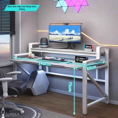 Bàn chơi game e-sports bàn máy tính hai tầng ba tầng kiểu dáng đơn giản dành cho gia đình phòng đọc sách phòng ngủ văn phòng viết lách