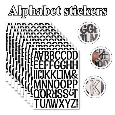 2Inch Black Letter Stickers Vinyl Alphabet Number DIY Wall Decal Home Window Door Sign Mailbox Car Decoration Scrapbooking Craft
