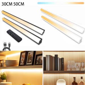 30CM 50CM Rechargeable Under Cabinet Light CCT 3 Color Dimmable Remote Control for Kitchen Wardrobe Lighting Staircase Backlight