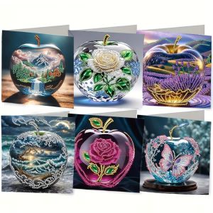 other | 6-Piece/Set DIY Diamond Painting Kit Birthday Card Kit Unique Flower Pattern Design Rhinestone Diamond Painting Art Mosaic Pos