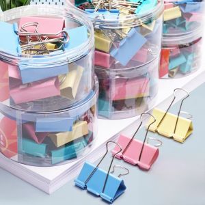 Colorful Long Tail Clip Office Supplies Business Documents Middle Size Paper Fixing Book Binding Stationery Jaofia ET456