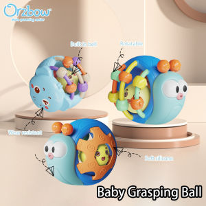 Orzbow Infant Toddler Ball Toy Snail Ball Biteable Graspable 0-12 Months Teething Handheld Ball Baby Rattle Crib Mobile