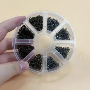 800PCS Mixed Barbed Fishing Hooks Set High Carbon Steel Sharp Fish Hook Portable Round Storage Box Fresh Salt Water Carp Fishing