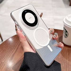 Ultra-Thin Huawei Mate60 pro Phone Case Magnetic Absorption Matte Half-Transparent Full-Coverage Anti-Fall Protective Shell for Men And Women