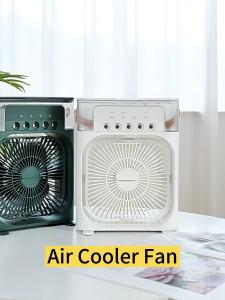 600mL Compact 4-in-1 Mini Portable Fan with Air Cooling Humidifier Purifier and Mist Cooler Featuring 7 Colors LED Light