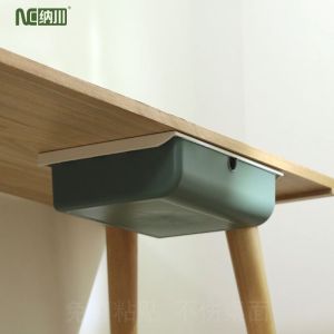 NACHUAN Hidden Drawer Storage Bin Self-Adhesive Under Desk Drawer Hidden Storage Box Memo Pen Stationery Storage桌下抽屉收纳盒