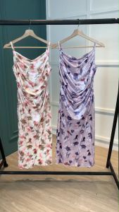 D11653 Floral Velvet Drapery Tank Dress