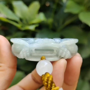 High Quality Light Green Hue with Yellow Patches Natural Type A Jadeite Jade crafted as the flying pixiu as Pendant certificate weighs 85.45 grams measurement 54 * 54.6 * 14.6 mm (pendant312)