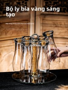 ZHUXI | Elegant Gold Foil Craft Beer Glass Set