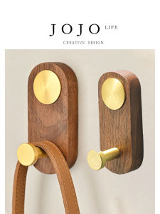 Black Walnut Wood Wall Mounted Clothes Hook No Drilling Required Coat Hook by Mr. Grocery Home Decor Hardware Bathroom Accessories